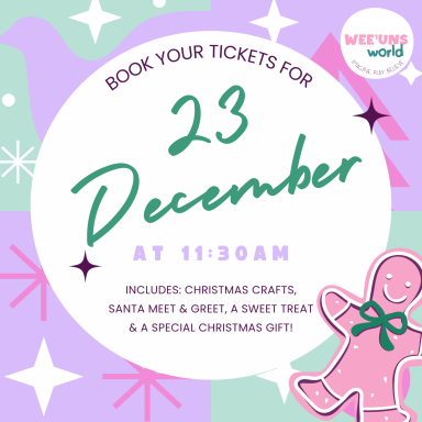 Event poster promoting tickets for a Christmas event on 23 December at 11:30 AM.