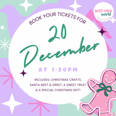 Text promoting an event on 20 December at 1:30 PM, with Santa and Christmas activities.